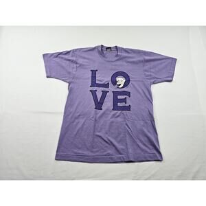 Kitty Lover Graphic Tee, Double Sided Lavender T-Shirt Sz M 90s